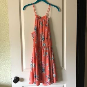 Peach Floral Spring Dress